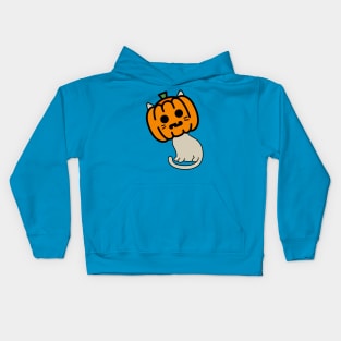 Spooky Pumpkin Mask Cat Kids Hoodie